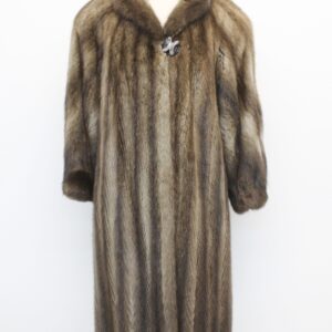 Excellent Brown Muskrat Fur Coat Jacket Women Woman Size 8-10 Medium