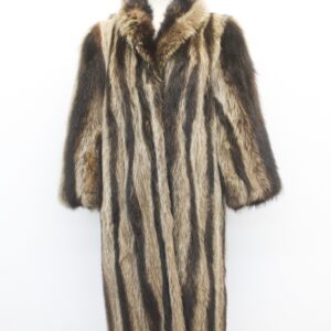 EXCELLENT RACCOON FUR COAT JACKET WOMEN WOMAN SIZE 6 SMALL