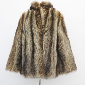 EXCELLENT RACCOON FUR COAT JACKET WOMEN WOMAN SIZE 4 SMALL NEW LINING!