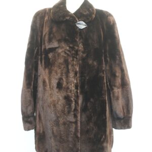 EXCELLENT BROWN ARCTIC BEAVER FUR COAT JACKET WOMEN WOMAN SIZE 6-8 S-M