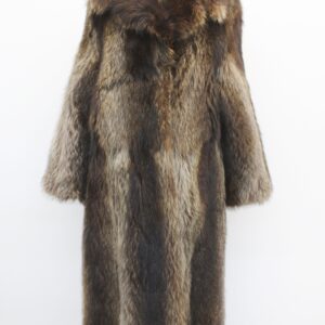 EXCELLENT NATURAL RACCOON FUR COAT JACKET WOMEN WOMAN SIZE 4-6 SMALL