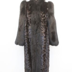 MINT CANADIAN DARK RANCH MINK & FOX FUR COAT JACKET WOMEN WOMAN SIZE 4 SMALL