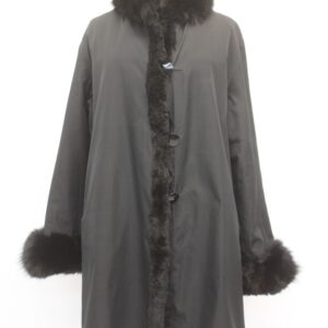 MINT BLACK SHEARED RABBIT & FOX FUR REVERSIBLE COAT JACKET WOMEN WOMAN SIZE 6-8