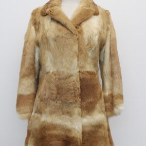SCRAP ITEM: BEIGE/BROWN RABBIT FUR COAT JACKET ARTS & CRAFTS