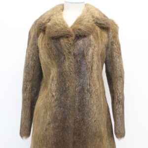 EXCELLENT BROWN NUTRIA FUR COAT JACKET WOMEN WOMAN SIZE 2-4 PETITE NEW LINING!