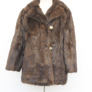 SCRAP ITEM: DARK BROWN MUSKRAT FUR COAT JACKET ARTS & CRAFTS