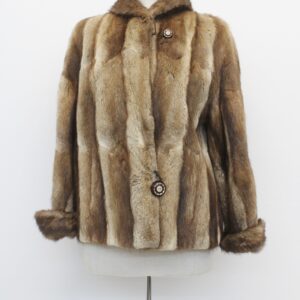 SCRAP ITEM: BROWN MUSKRAT FUR COAT JACKET ARTS & CRAFTS