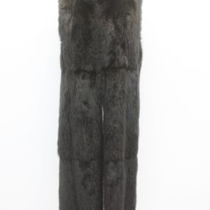 EXCELLENT BLACK OPOSSUM FUR LONG VEST WOMEN WOMAN SIZE 4 SMALL