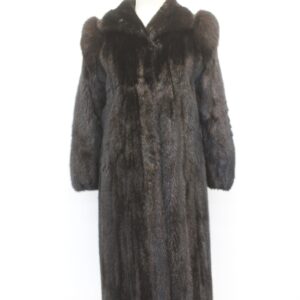 EXCELLENT CANADIAN BLACK MINK & FOX FUR COAT JACKET WOMEN WOMAN SIZE 4-6 SMALL