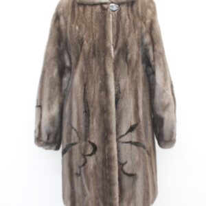 SHOWROOM NEW CANADIAN BLUE IRIS & BLACK MINK FUR COAT JACKET WOMEN WOMAN SIZE 6