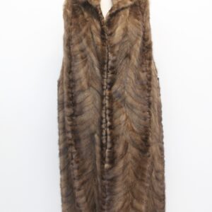 EXCELLENT CANADIAN PASTEL MINK FUR LONG VEST WOMEN WOMAN SIZE 8-10 MEDIUM