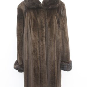 EXCELLENT SHEARED DARK RANCH MINK FUR JACKET COAT WOMEN WOMAN SIZE 14-16 L-XL
