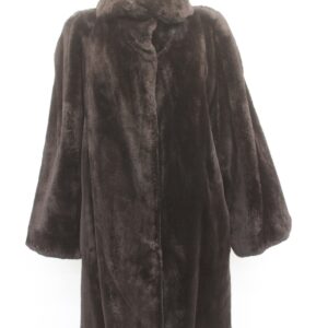 EXCELLENT DARK BROWN SHEARED BEAVER FUR JACKET COAT WOMEN WOMAN SIZE 12-14 LARGE