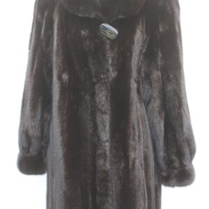 EXCELLENT CANADIAN DARK RANCH MINK FUR JACKET COAT WOMEN WOMAN SIZE 8 MEDIUM