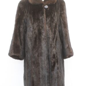 EXCELLENT CANADIAN DARK RANCH MINK FUR COAT JACKET WOMEN WOMAN SIZE 6-8 S-M