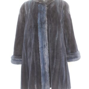 EXCELLENT BLUE SHEARED MINK FUR COAT JACKET WOMEN WOMAN SIZE 16-18 2XL