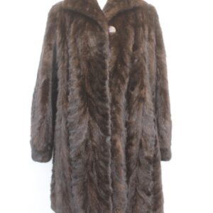 EXCELLENT CANADIAN DARK RANCH MINK FUR COAT JACKET WOMEN WOMAN SIZE 8-10 MEDIUM