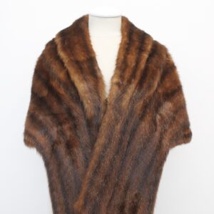 EXCELLENT MUSKRAT FUR STOLE SHAWL WRAP WOMEN WOMAN SIZE 19" X 56"