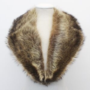 MINT NATURAL RACCOON FUR NOTCH COLLAR WRAP WOMEN WOMAN 4" x 38"