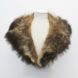 MINT NATURAL RACCOON FUR NOTCH COLLAR WRAP WOMEN WOMAN 5" x 36"