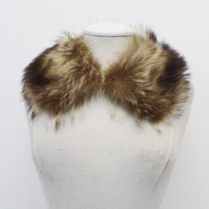 MINT NATURAL RACCOON FUR WING COLLAR WRAP WOMEN WOMAN 4" x 18"