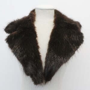 MINT BROWN BEAVER FUR NOTCH COLLAR WRAP WOMEN WOMAN 4" x 38"