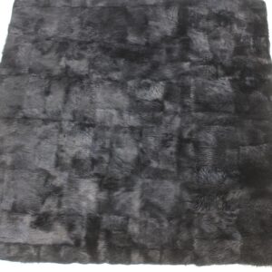 BRAND NEW BLACK LONG HAIRED BEAVER FUR BLANKET THROW BED COVER SIZE 60" X 60"