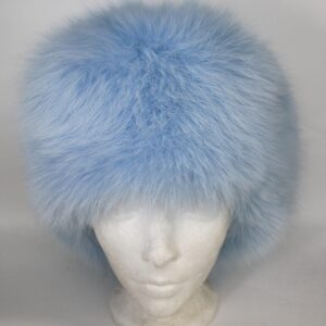 BRAND NEW BABY BLUE FOX FUR PILLBOX STYLE HAT WOMEN WOMAN SIZE ALL