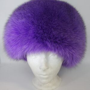 BRAND NEW VIOLET PURPLE FOX FUR PILLBOX STYLE HAT WOMEN WOMAN SIZE ALL