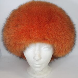 BRAND NEW ORANGE FOX FUR PILLBOX STYLE HAT WOMEN WOMAN SIZE ALL