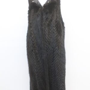 MINT ALMOST BLACK MINK FUR LONG VEST WOMEN WOMAN SIZE 6-8 SMALL/MEDIUM