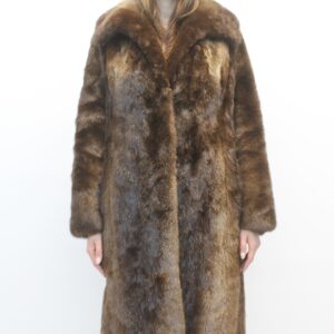 EXCELLENT CANADIAN OTTER FUR COAT JACKET WOMEN WOMAN SIZE 4 PETITE