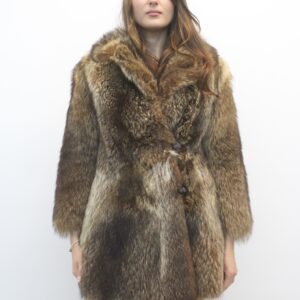 MINT RACCOON FUR JACKET COAT WOMEN WOMAN SIZE 2-4 PETITE