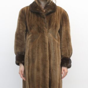 EXCELLENT SHEARED DARK RANCH MINK FUR COAT JACKET WOMEN WOMAN SIZE 6 SMALL