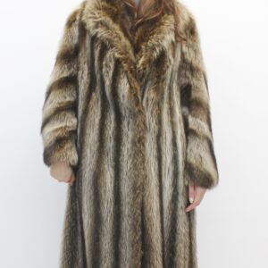 EXCELLENT CANADIAN RACCOON FUR COAT  JACKET WOMEN WOMAN SIZE 6 SMALL