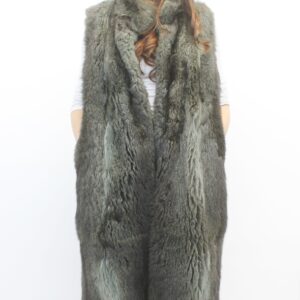 EXCELLENT GREEN OPOSSUM FUR VEST LINING WOMEN WOMAN SIZE 8-10 MEDIUM