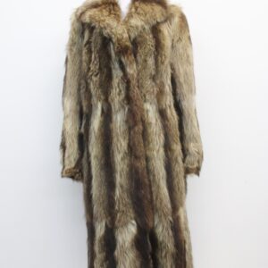 MINT RACCOON FUR COAT JACKET WOMEN WOMAN SIZE 6 SMALL