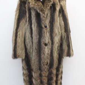 MINT RACCOON FUR & LEATHER COAT JACKET WOMEN WOMAN SIZE 8-10 MEDIUM