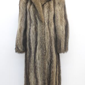 EXCELLENT RACCOON FUR COAT JACKET WOMEN WOMAN SIZE 4 SMALL NEW LINING!