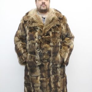 MINT RACCOON FUR COAT JACKET MEN MAN SIZE 38 SMALL