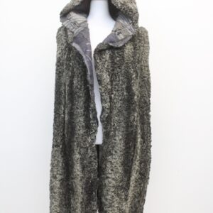 SCRAP ITEM:  GRAY CURLY LAMB FUR CAPE WOMEN WOMAN SIZE N/A