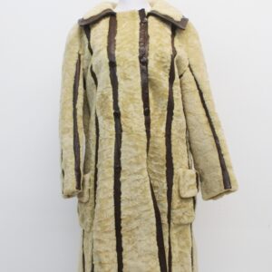SCRAP ITEM: BEIGE LAMB FUR & LEATHER COAT JACKET WOMEN WOMAN SIZE N/A