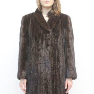 EXCELLENT CANADIAN DARK RANCH MINK FUR COAT WOMEN SIZE 6 SMALL