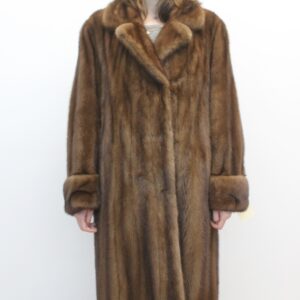 EXCELLENT CANADIAN DEMI BUFF MINK FUR COAT WOMEN SIZE 10 MEDIUM