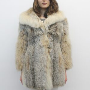 EXCELLENT CANADIAN LYNX FUR COAT JACKET WOMEN SIZE 2 PETITE
