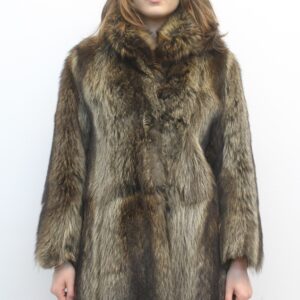 MINT RACCOON FUR COAT WOMEN SIZE4-6 SMALL