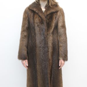 EXCELLENT BROWN BEAVER FUR COAT WOMEN SIZE 4-6 SMALL
