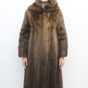 SCRAP ITEM: BROWN BEAVER FUR COAT WOMEN SIZE N/A
