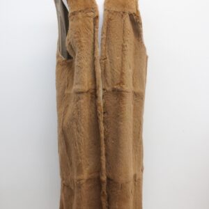 SCRAP ITEM: LIGHT BROWN SHEARED RABBIT FUR VEST WOMEN SIZE N/A