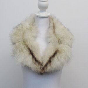 EXCELLENT NORWEGIAN BLUE FOX FUR NOTCH COLLAR WRAP SIZE 32" X 5"